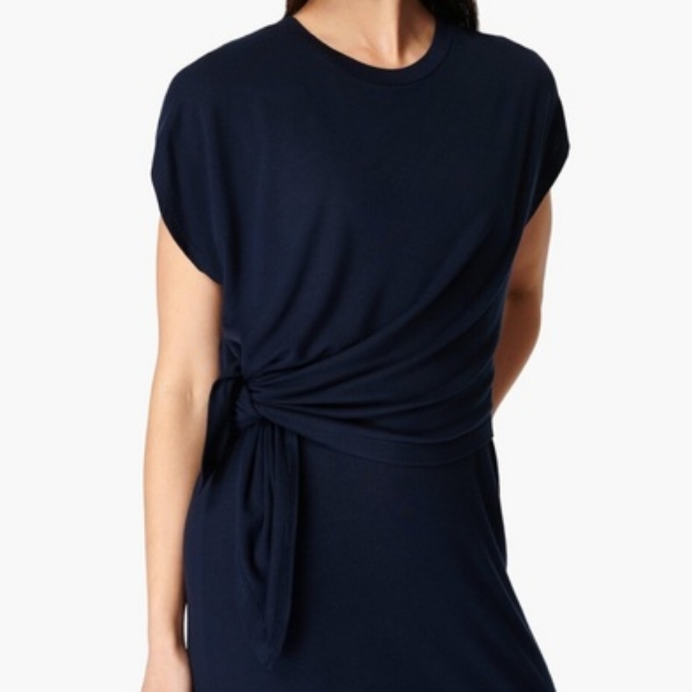 Sweaty Betty 'Mellow" Black Casual Soft Midi Convertible  Tshirt Dress - Picture 3 of 7